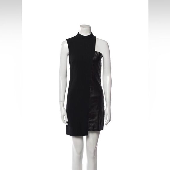 Barbara Bui Black Sleeveless leather detailed Dress XS